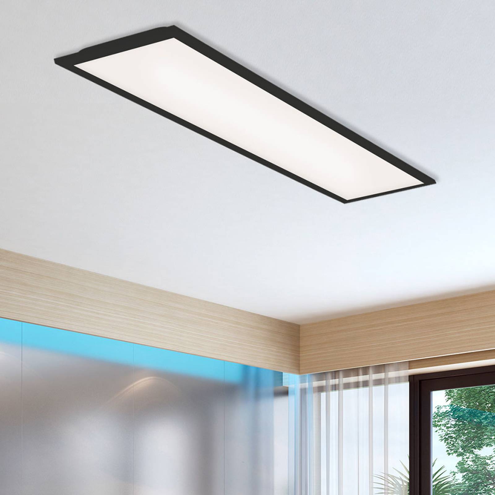 Briloner Modern LED paneel zwart 100 cm incl. LED dim to warm - Armstrong