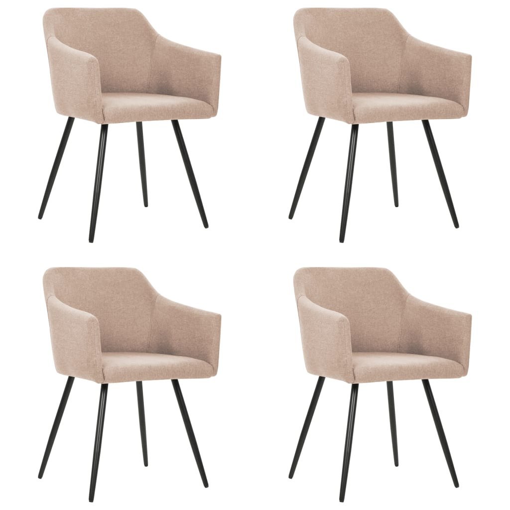 vidaXL Krzesła stołowe, 4 szt., kolor taupe, obite materiałem