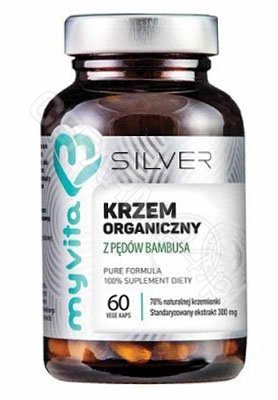 MyVita Krzem organiczny z pędów bambusa 70% naturalnej krzemionki standaryzowany ekstrakt 300 mg 60 kapsułek Silver Pure 5903021592378