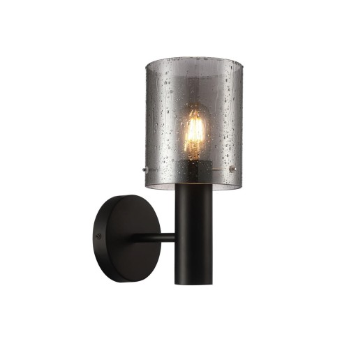 Zdjęcia - Żyrandol / lampa Italux Ścienna LAMPA loft SARDO RAIN WL-5581-1A-BK+RNSG  tuba OPRAWA szklan 