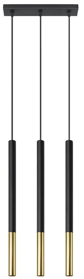 Czarno złota lampa wisząca nad stół 3X EX720 N8-R15