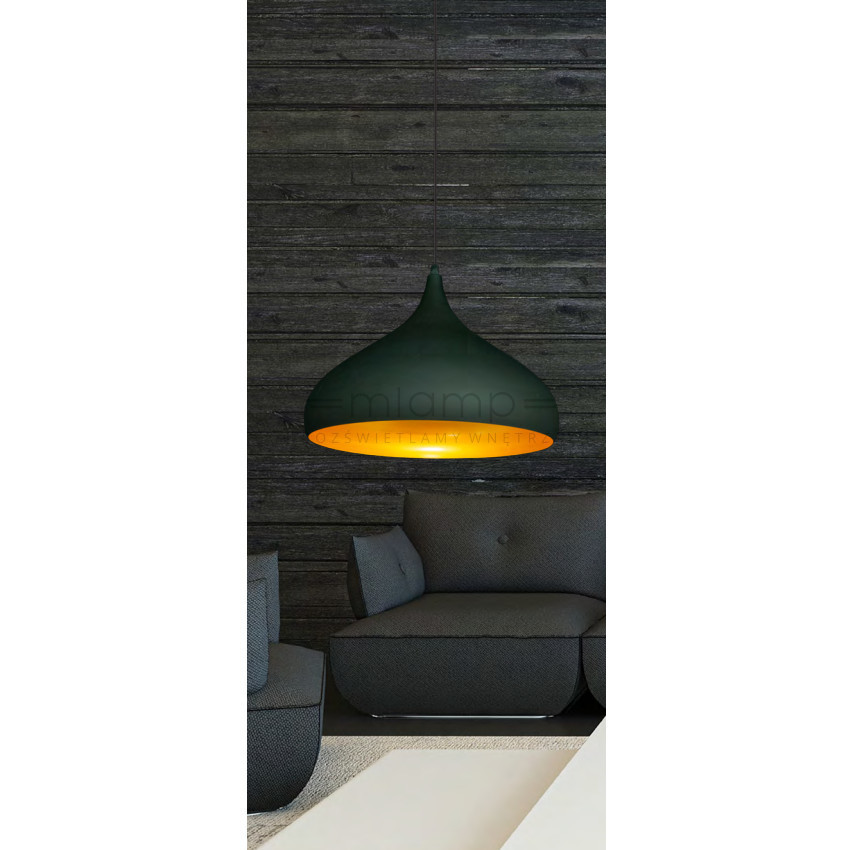 Loftowa LAMPA wisząca 8112/1 -01 Elem metalowa OPRAWA industrialny ZWIS kropla czarna złota