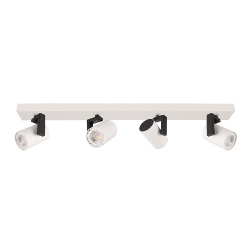 Italux Sufitowa LAMPA plafon MOLA SPL-2846-4 WH metalowa OPRAWA regulowane reflektorki na listwie białe czarne SPL-2846-4 WH