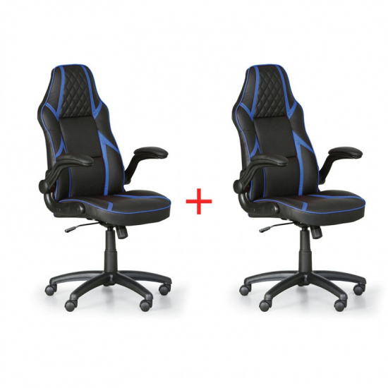 B2B Partner Krzesło biurowe Game, 1+1 GRATIS, czarny/niebieski 412138