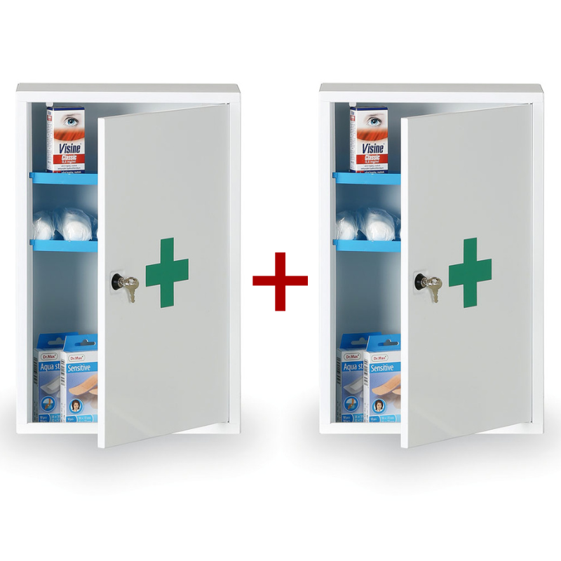 B2B Partner Apteczka pierwszej pomocy z metalu 30 x 46 x 14 cm, 1+1 GRATIS 486020