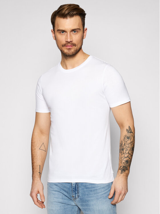 Jones Jack T-Shirt Organic Basic 12156101 Biały Slim Fit