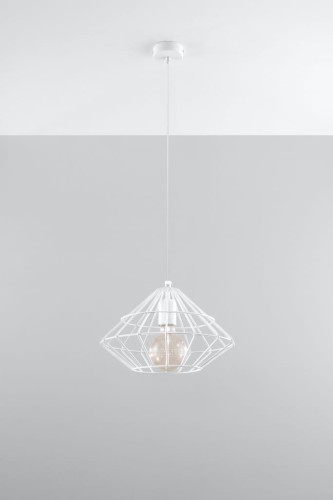 Sollux Lighting Druciana LAMPA wisząca SL.293 industrialna OPRAWA zwis druciak metalowy biały
