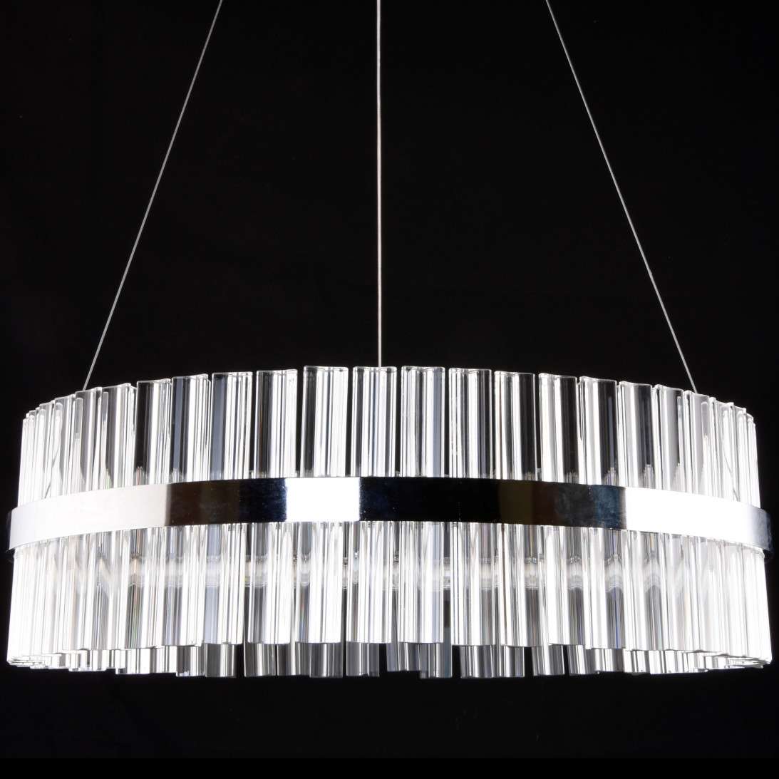 Glamour lampa wisząca VEN E1694/37W LED 37W 6500K okrąg przezroczysta chrom