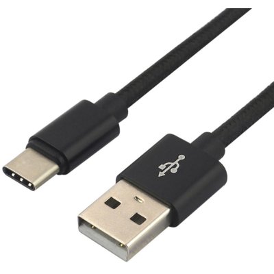 everActive Kabel przewód pleciony USB USB-C Typ-C everActive CBB-1CB 100cm z obsługą szybkiego ładowania do 3A czarny CBB-1CB