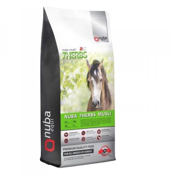 Nuba Equi Musli ziołowe bez owsa Nuba 7Herbs Musli 2G 20 kg -