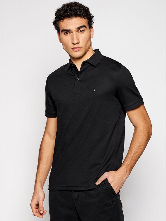 Calvin Klein Polo Liquid Touch K10K107090 Czarny Slim Fit