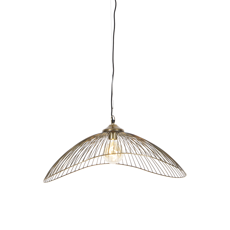 QAZQA Designerska lampa wisząca mosiężna 64 cm - Pia