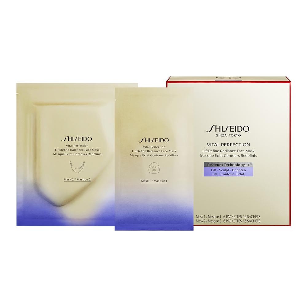 Shiseido Vital Perfection Liftdefine Radiance Face Mask luksusowa maseczka ujędrniająca dla kobiet 6x2 szt