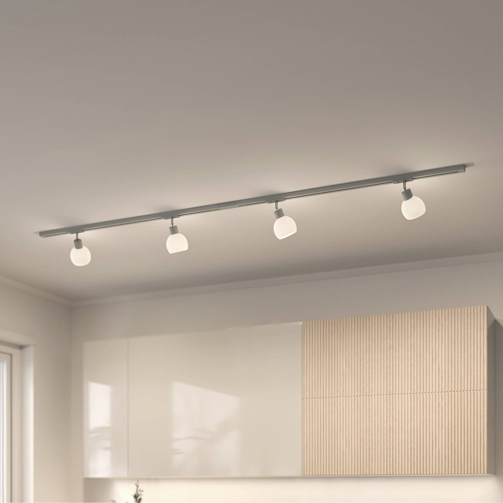 Lindby Jeanit 1-fazowa szyna LED, srebrna