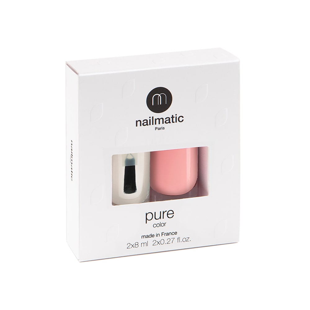 Pure Nailmatic Zestaw NAILMATIC, color - Baza i lakier nawierzchniowy do paznokci 2 w 1 + BILLIE - delikatny róż, 16 ml