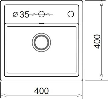 Pyramis Zlew CAMEA MINI 40x40) 1B biały polarny 70058001) 70058001