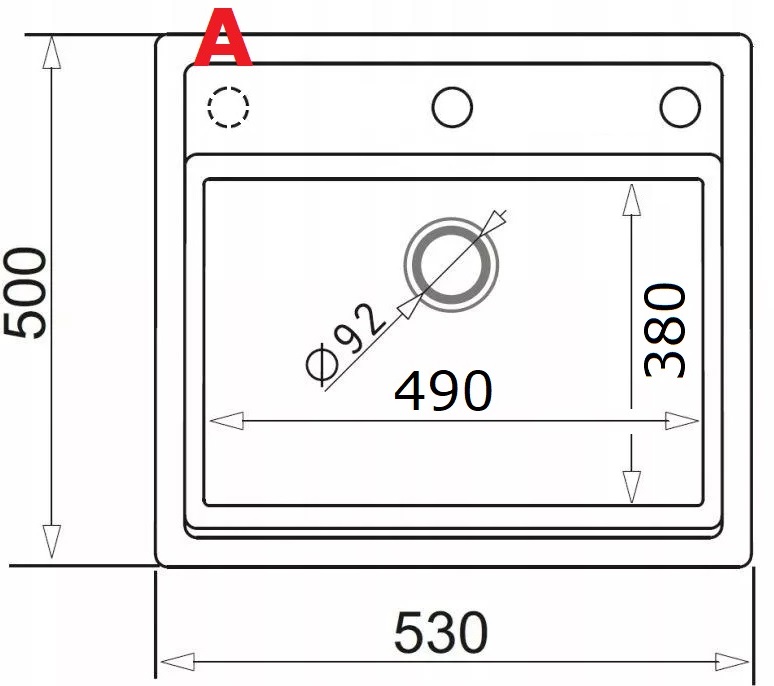 Pyramis Zlew CAMEA 53x50) 1B biały polarny 70058301) 70058301