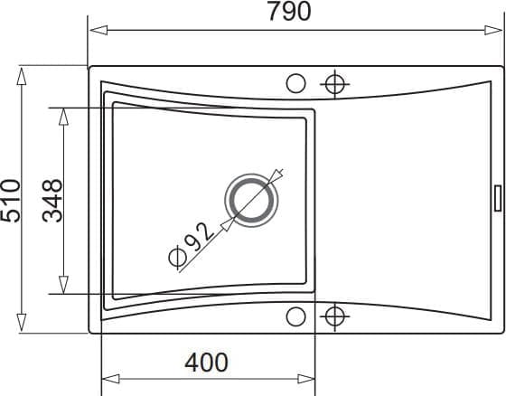 Pyramis Zlew SOFTLINE 79x51) 1B 1D szary beton 70093202) 70093202