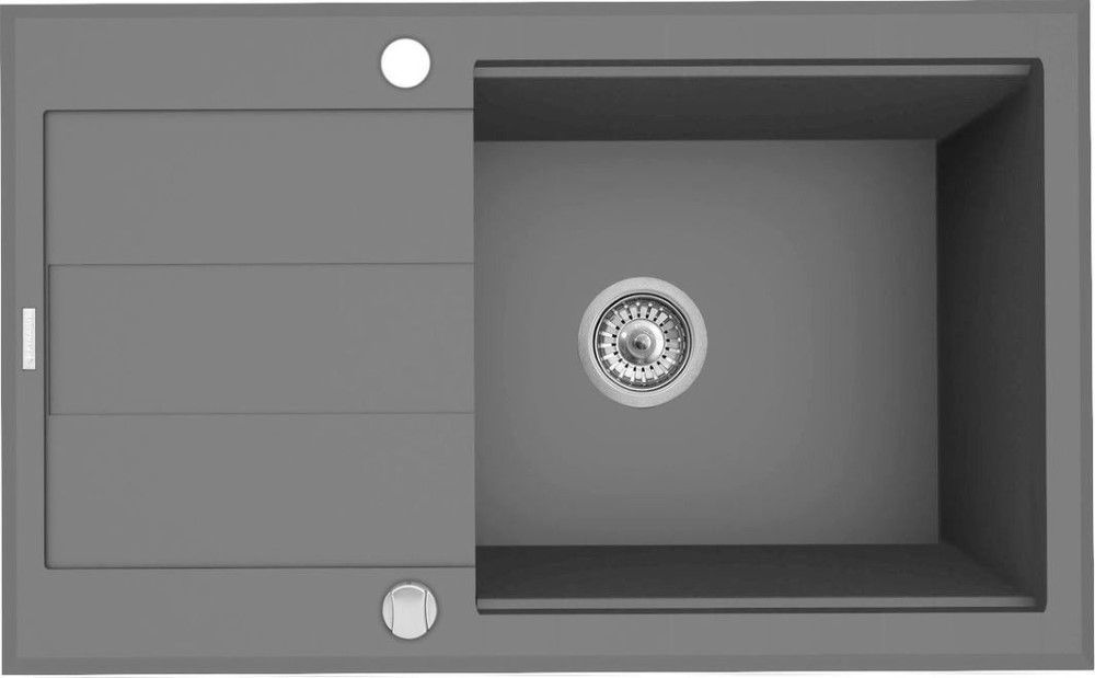 Pyramis Zlew SPARTA PLUS LUX 78X48) 1B 1D szary beton 70083801) 70083801