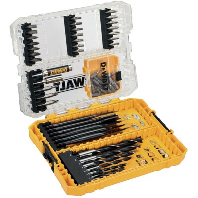 DeWalt zestaw 57 szt. końcówek PH, PZ, TX, wierteł do drewna, Medium Tough Case, [DT70758] DT70758-QZ