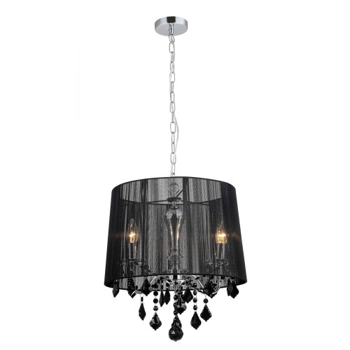 Italux Żyrandol Cornelia 3 Czarny organza MDM-2572/3 BK