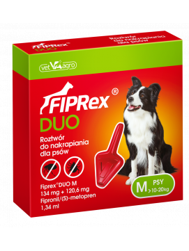 Fiprex Duo M Roztwór Na Pchły I Kleszcze Dla Średnich Psów 134 mg + 120,6 mg