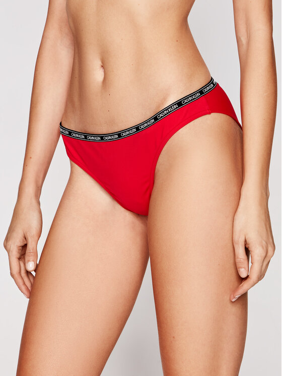 Calvin Klein Swimwear Dół od bikini Brazilian KW0KW01275 Czerwony
