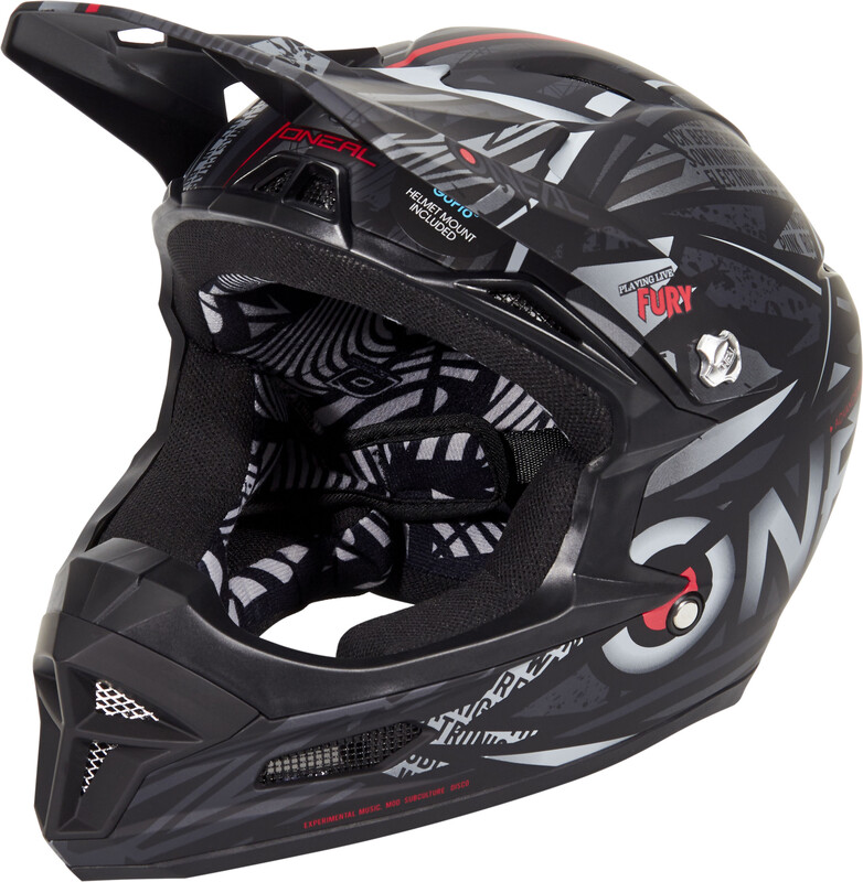 O'Neal Fury RL kask rowerowy Downhill synthy GoPro Mount uchwyt FR MTB rower górski fullface, 0499  7, czarny, l 0499-764