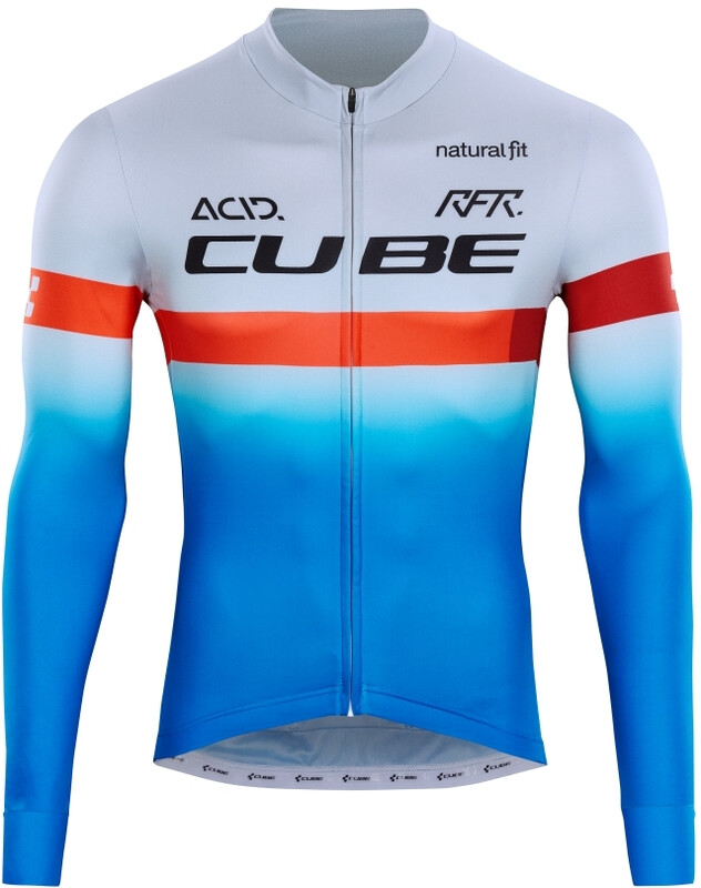 Cube Teamline LS Jersey Men, niebieski/biały XL 2022 Koszulki kolarskie