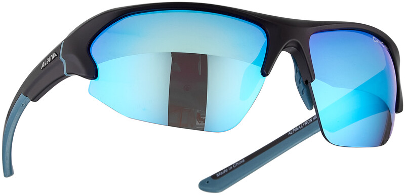 Alpina Alpina Lyron HR Okulary rowerowe, black matt/blue/blue mirror  2021 Okulary triathlonowe 8632381