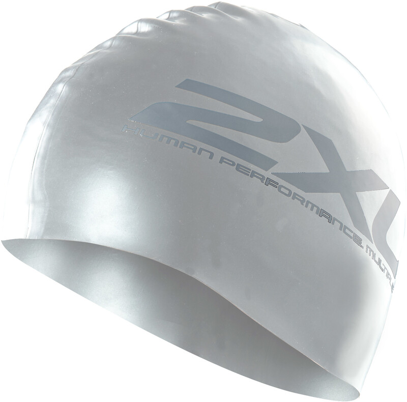 2XU 2XU Silicone Swim Cap, silver/silver  2021 Czepki pływackie US1355f-SIL/SIL-OSFA