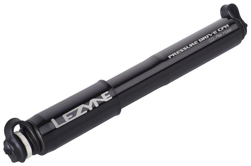 Lezyne Pompka ręczna Pressure Drive CFH HP 120psi metalowy przewód CO2 + 1x nabój gazowy 16g czarna LZN-1-C2-PRCFH-V204) LZN-1-C2-PRCFH-V204