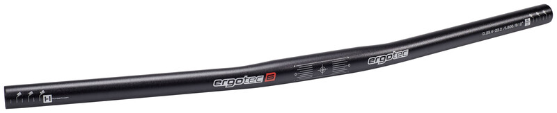 HUMPERT Ergotec Kierownica Flat 25,4mm Alu, black 600mm 2020 Kierownice trekkingowe i miejskie 27.260