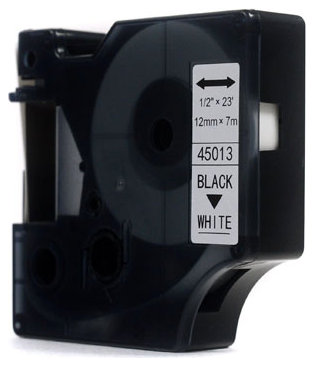 Taśma Dymo D1 Czarny na Białym 12mm x 7m (45013) (S0720530)
