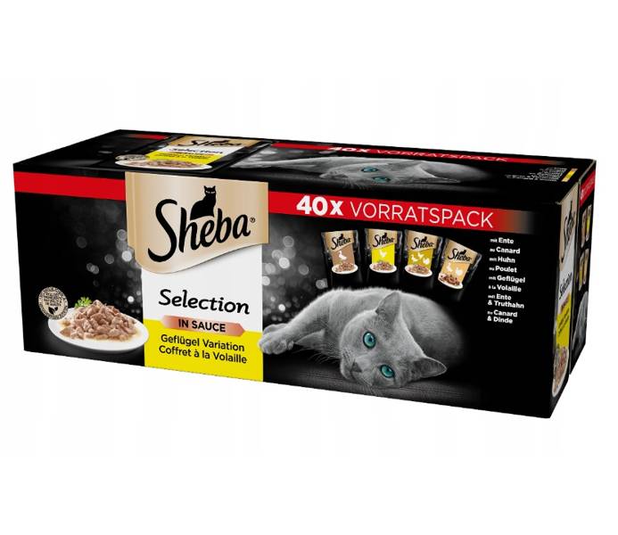 Sheba Selection Sos Drobiowe Smaki 40x85g mokra karma dla kotów 40x85 g