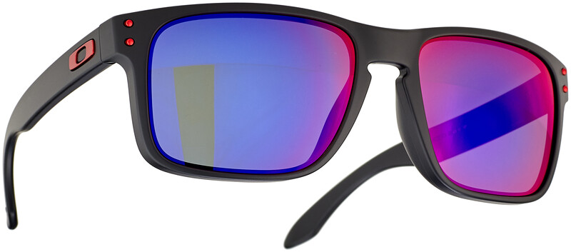 Oakley HOLBROOK Okulary przeciwsłoneczne matte black/positive red iridium OO9102-36