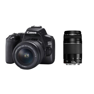 Canon EOS 250D + 18-55mm DC III + 75-300mm DC III