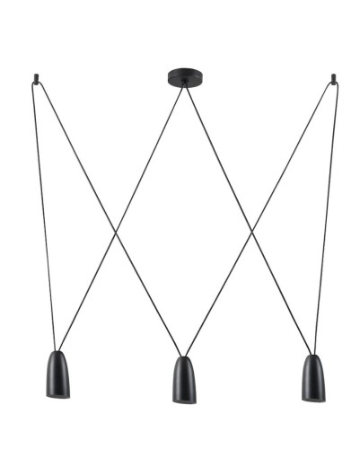 Maxlight Loftowa LAMPA wisząca SISTEMA P0399 metalowa OPRAWA regulowany ZWIS pająk czarny P0399