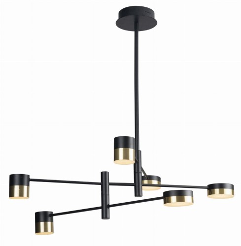 Maxlight LAMPA sufitowa PUMA P0405 loftowa OPRAWA tuby LED 42W 3000K metalowe czarne złote drewno P0405