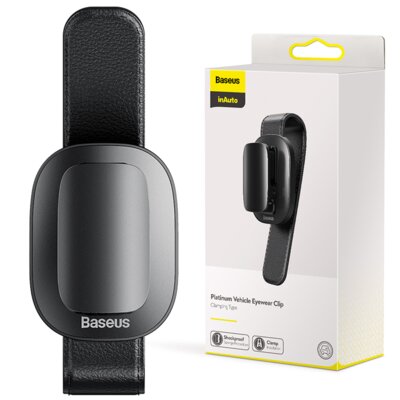 Baseus Baseus samochodowy uchwyt klips na okulary do okularów czarny (ACYJN-B01) - Czarny ACYJN-B01