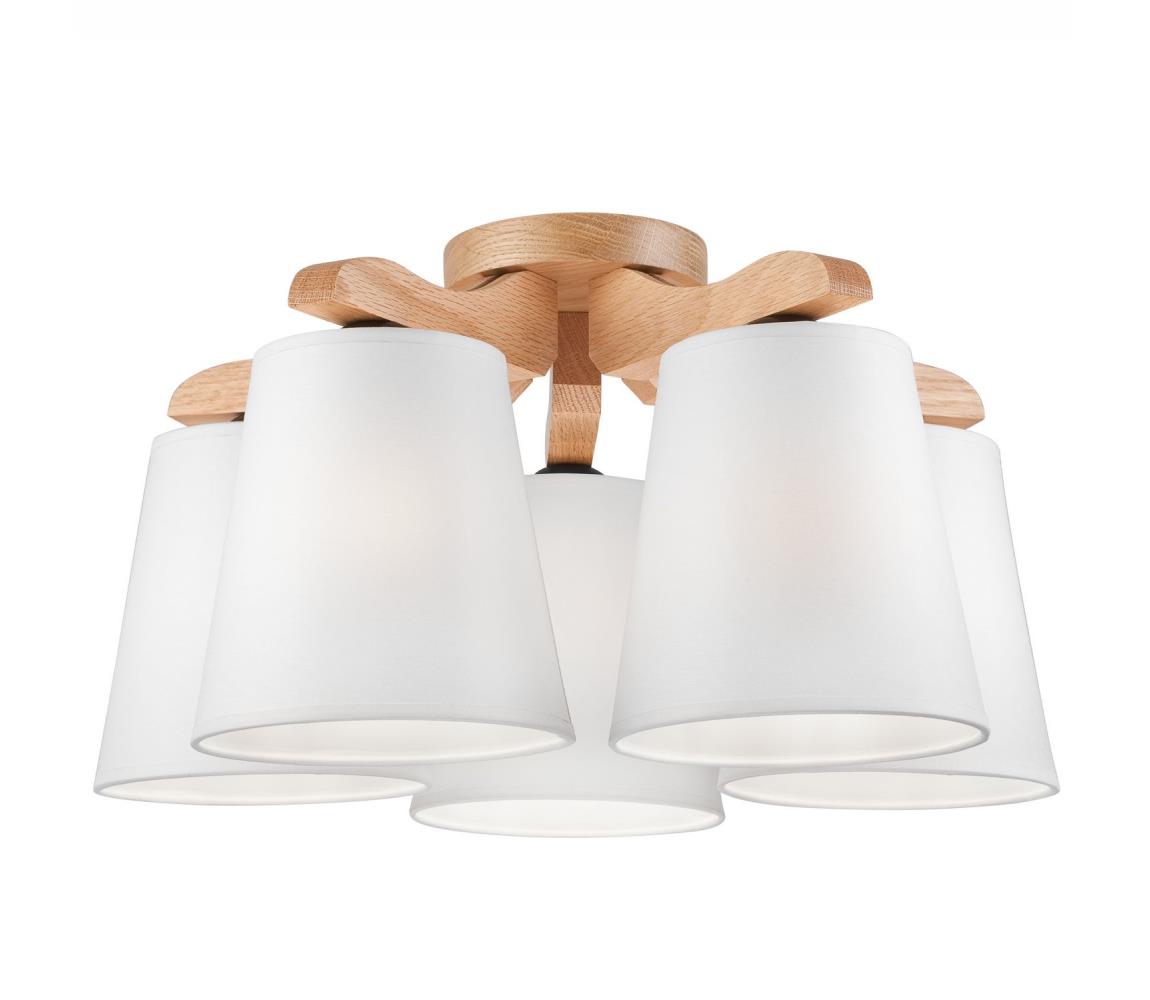 Żyrandol natynkowy ANDREA 5xE27/60W/230V dąb/biały