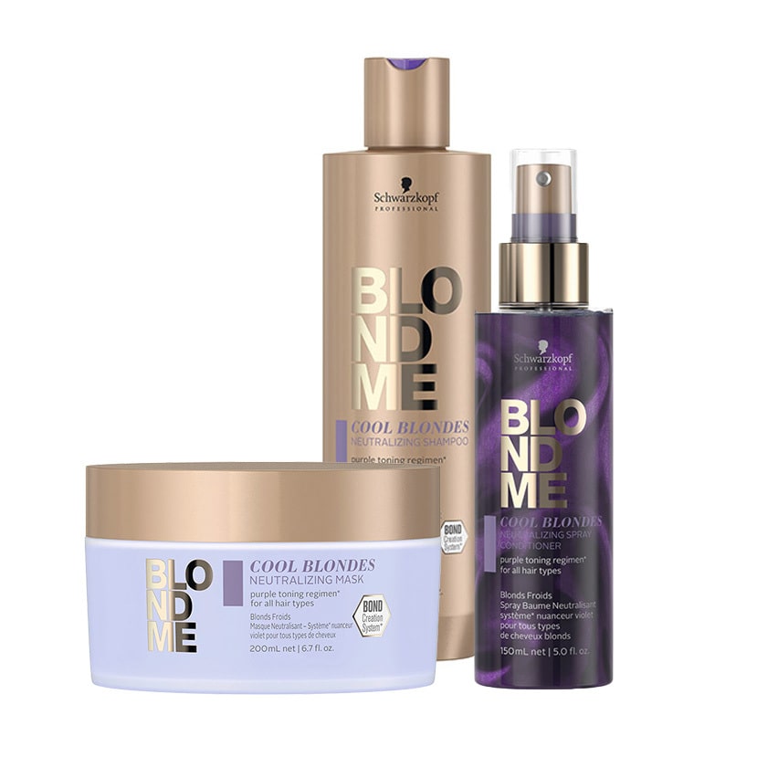 Schwarzkopf BlondMe Cool Blondes, zestaw ochładzający kolor, szampon + odżywka + maska