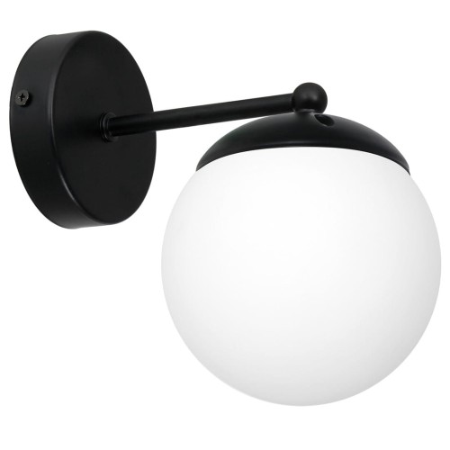 Milagro Ścienna LAMPA loft LIMA MLP6521 okrągła OPRAWA kinkiet szklana kula ball biała MLP6521