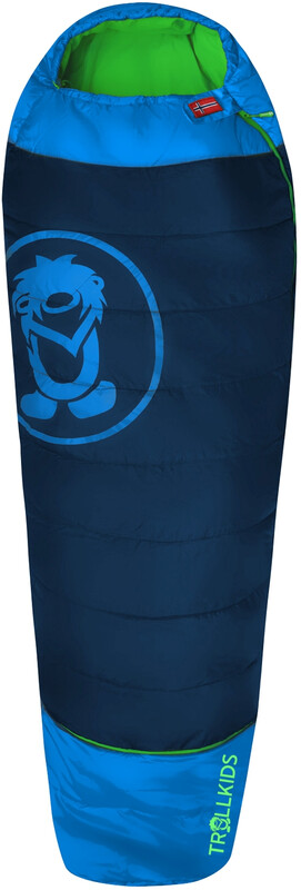 TROLLKIDS Fjell Dreamer Sleeping Bag Extendable Kids, navy/medium blue/green Right Zipper 2021