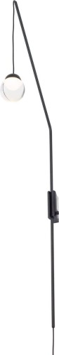 Maxlight Loftowa LAMPA ścienna ZOOM W0269 okrągła OPRAWA kinkiet LED 3W 3000K na wysięgniku czarny przezroczysty W0269
