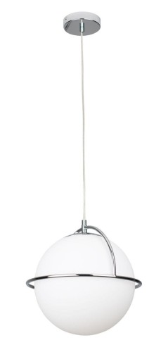 Maxlight LAMPA wisząca SATURN P0380 loftowa OPRAWA szklana kula zwis chrom biały