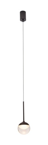 Maxlight Loftowa LAMPA wisząca ZOOM P0416 okrągła OPRAWA kula LED 6W 3000K zwis IP44 czarny przezroczysty P0416