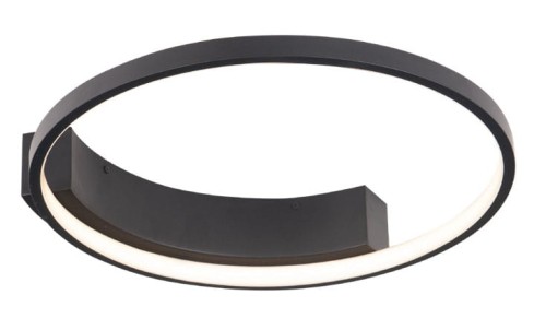 Maxlight LAMPA sufitowa VELVET C0199 metalowa OPRAWA ring LED 25W 3000K pierścień czarny C0199