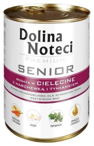 Dolina Noteci Premium Senior Bogata w Cielęcinę z Marchewką i Tymiankiem 12x 400 g