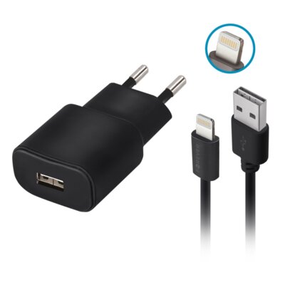 Forever 1xUSB 2A TC-01 + kabel Lightning czarna